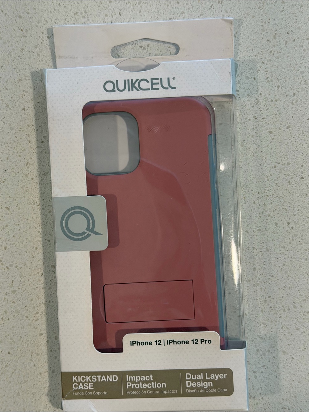 Red Kickstand Dual-Layer Case for iPhone 12 / 12 Pro